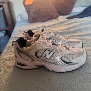 New Balance 530 White and Indigo Running Shoes